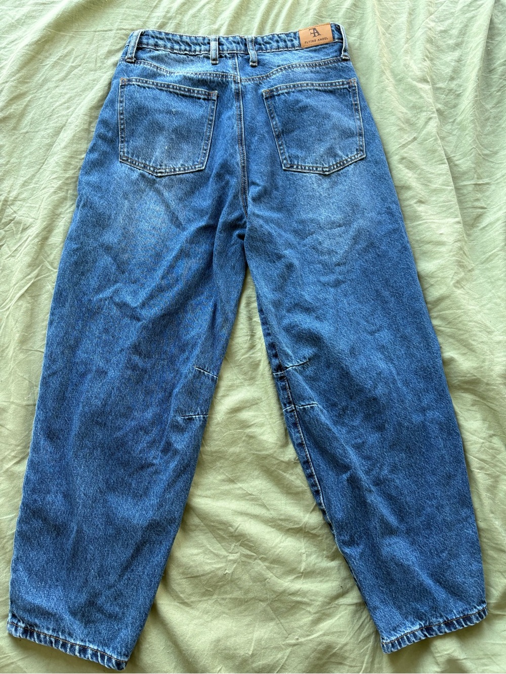 Flying Angel Blue Denim Barrel Jeans - Picture 2 of 4